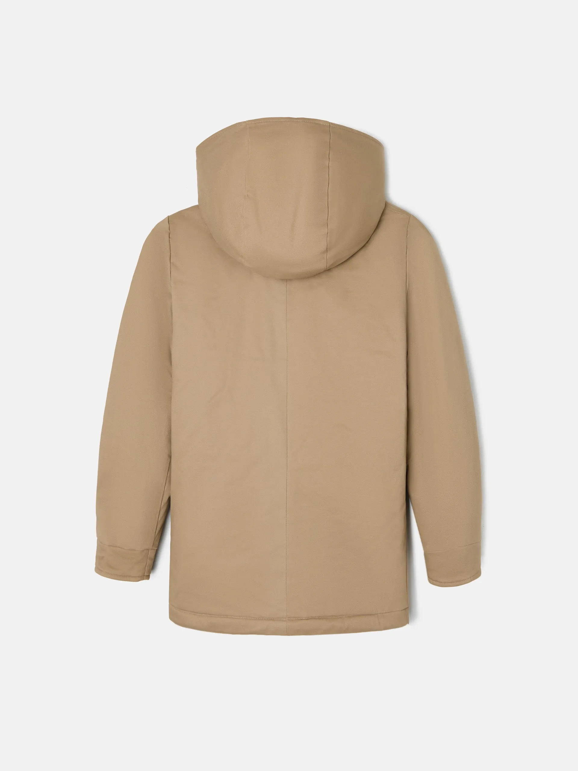 Abrigo kids capucha bolsillos beige medio