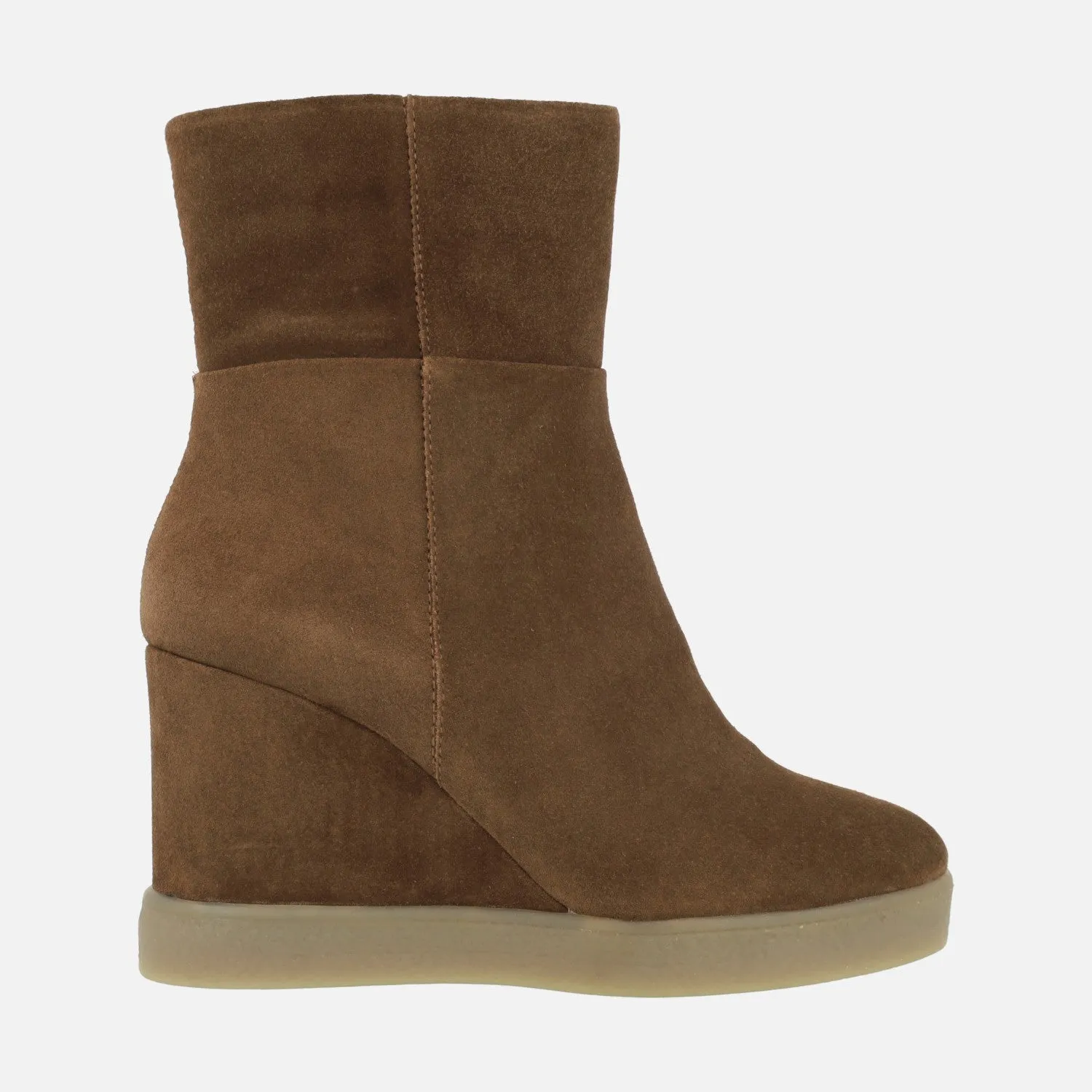 Botines de cuña alta Elidea Wedge en serraje camel