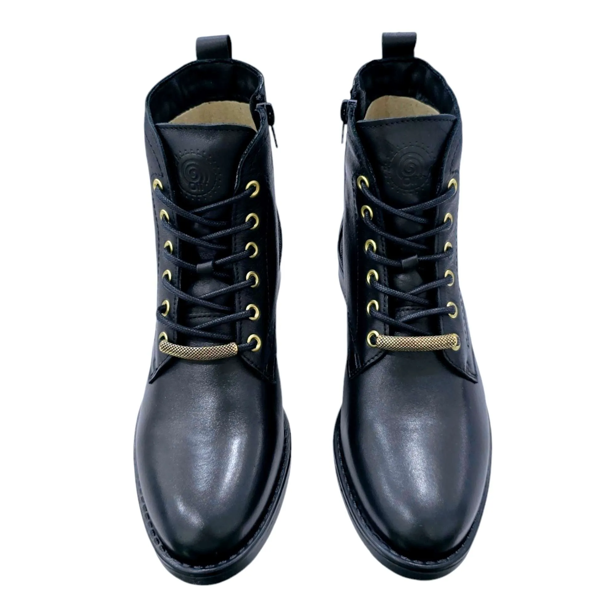 BOTINES ESTILO MILITAR MUJER BÁSICO NEGRO