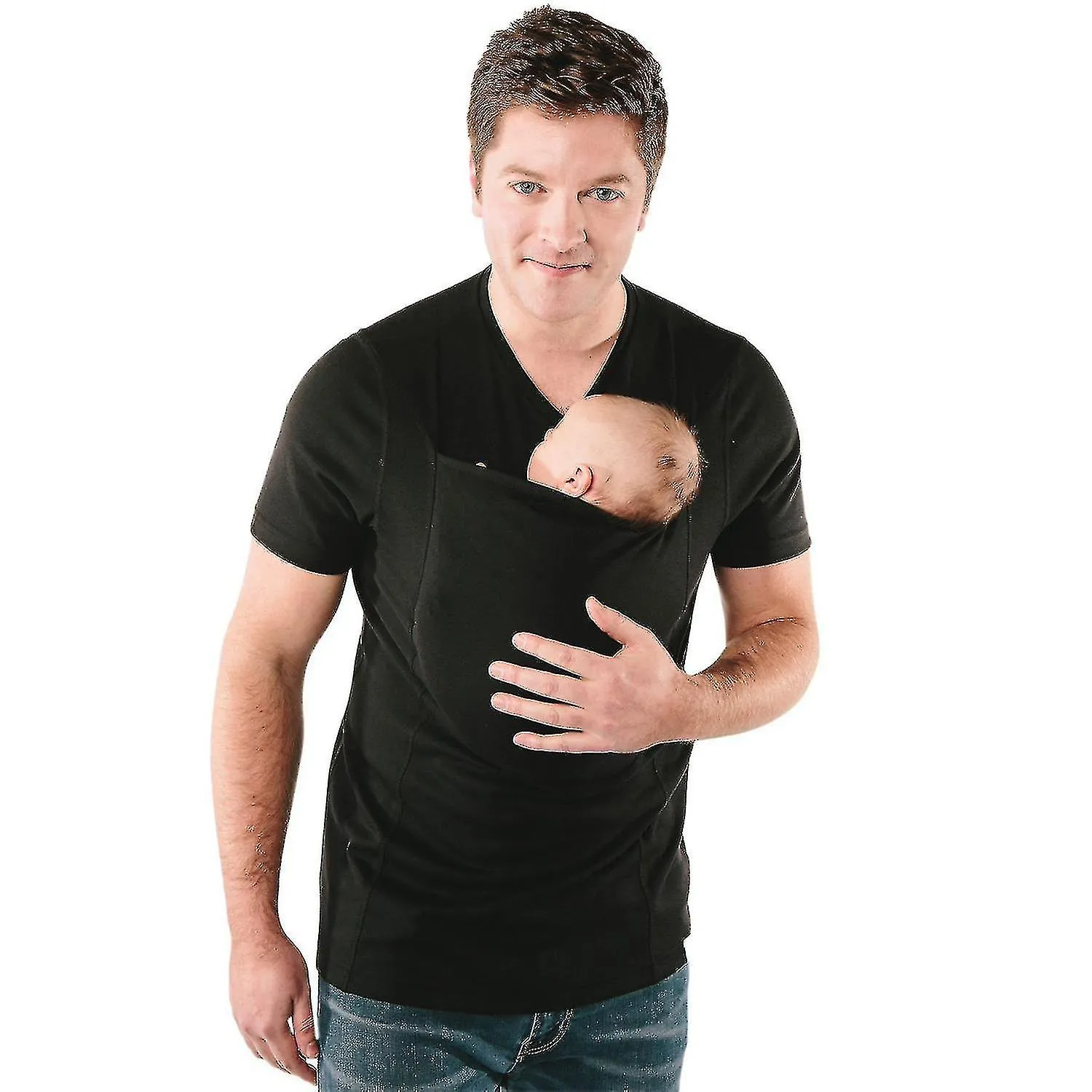Camisetas de papá canguro para hombre Camiseta portabebés -a