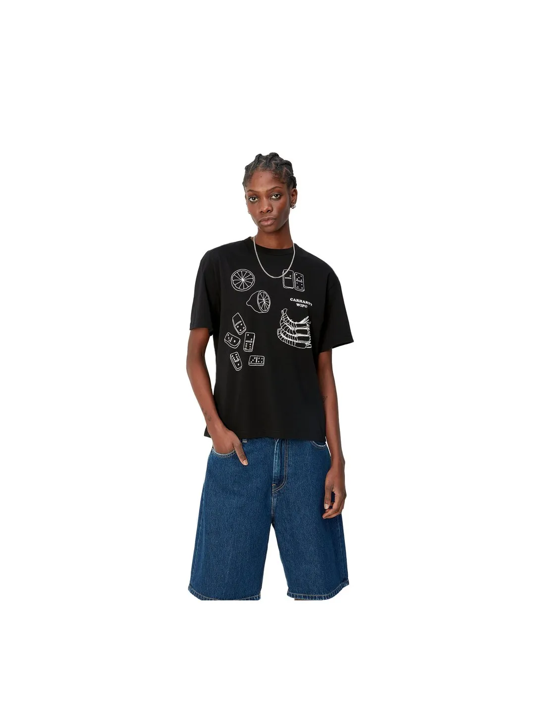 CARHARTT WIP W' S/S ISIS MARIA LUNCH BLACK/WHITE