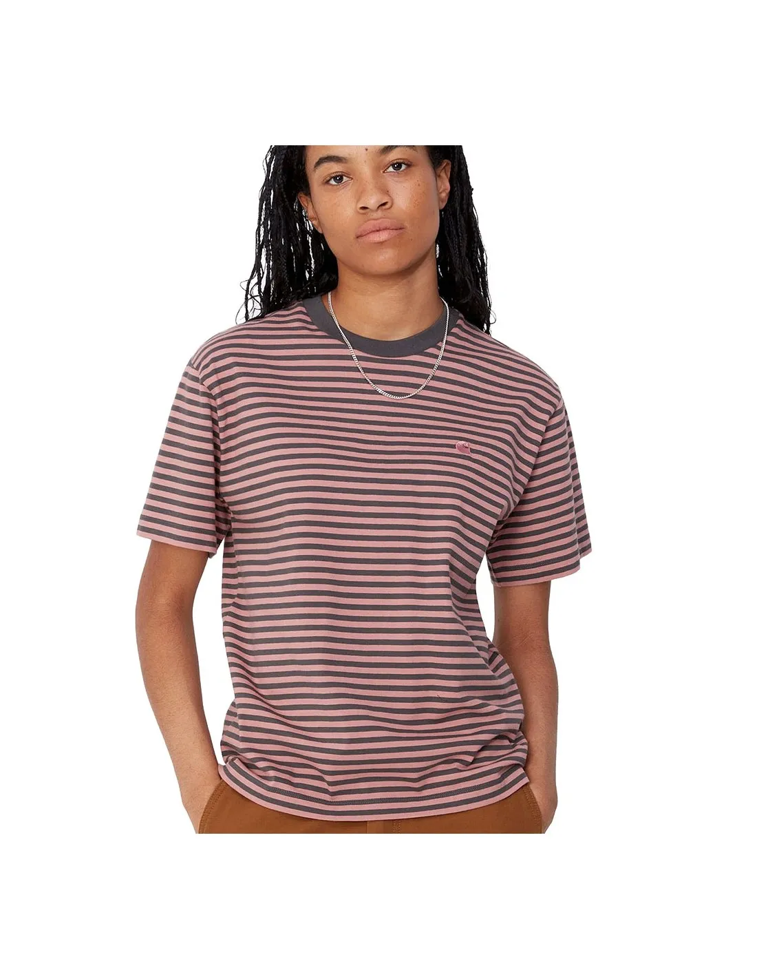 CARHARTT WIP W' S/S VERNER GRAPHITE/DUSTY ROSE