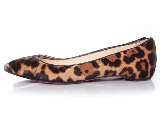 Christian Louboutin, Bailarina en piel de potro Castaño 