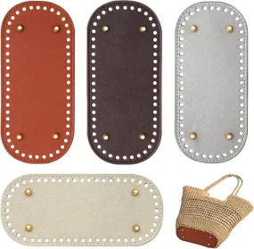 Fond De Sac  Crocheter,4 Pices Base Sac Crochet,fond Crochet Coussin En Cuir Pu,fond De Sac Ovale Base Sac Crochet Tapis De Sac 
