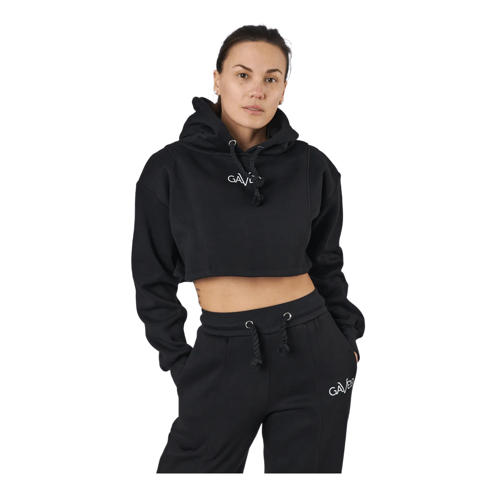 Gavelo Chill Lounge Cropped Hoodie Black