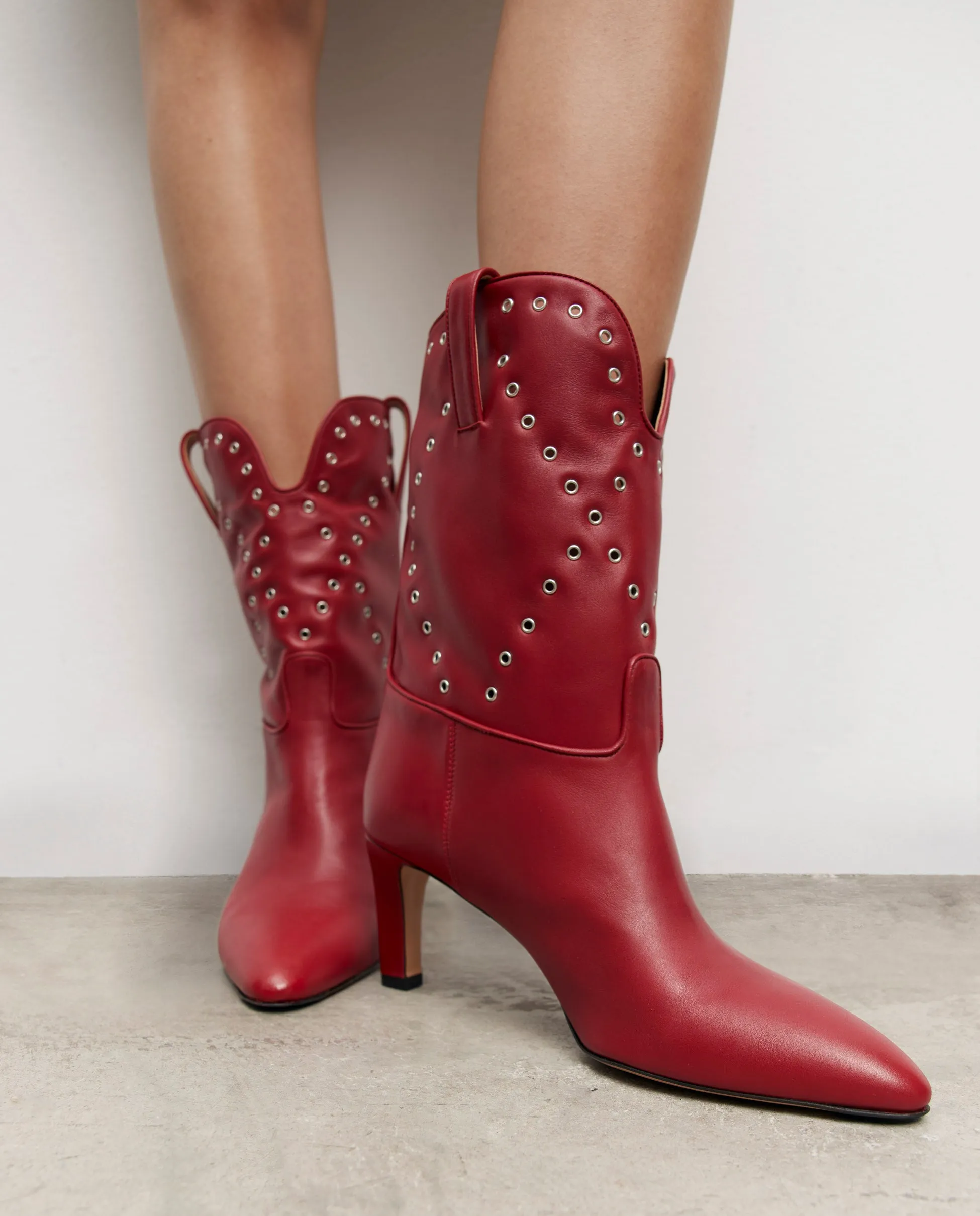 KALA | Bota de piel rojo