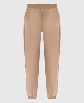 Max Mara ONCIA beige joggers with logo embroidery