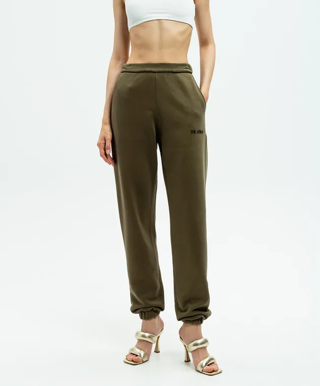 The Attico Penny logo joggers in green