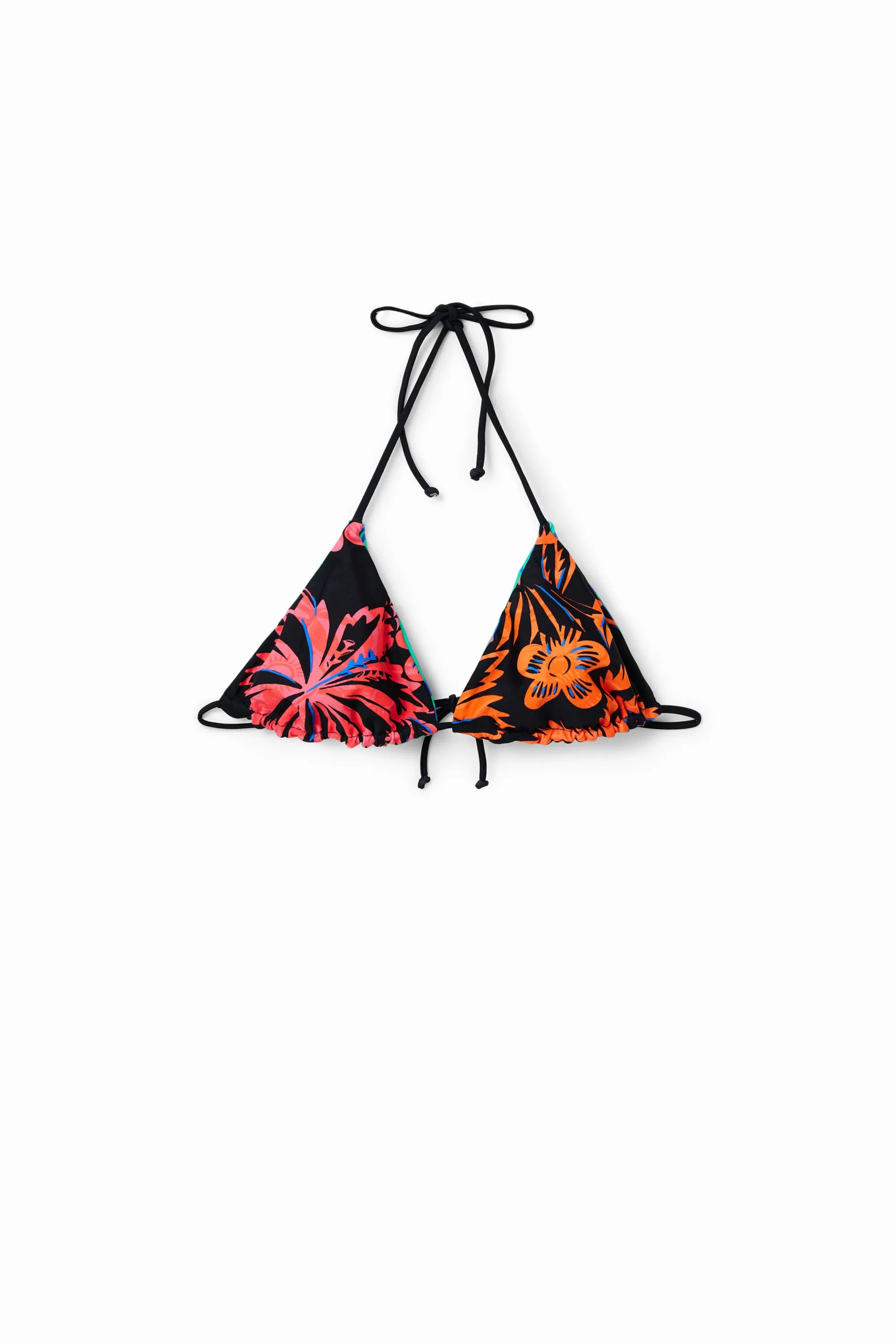 Top biquini triangular reversible
