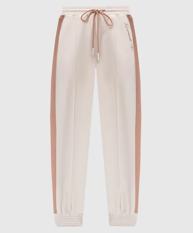 Twinset Beige joggers with logo print