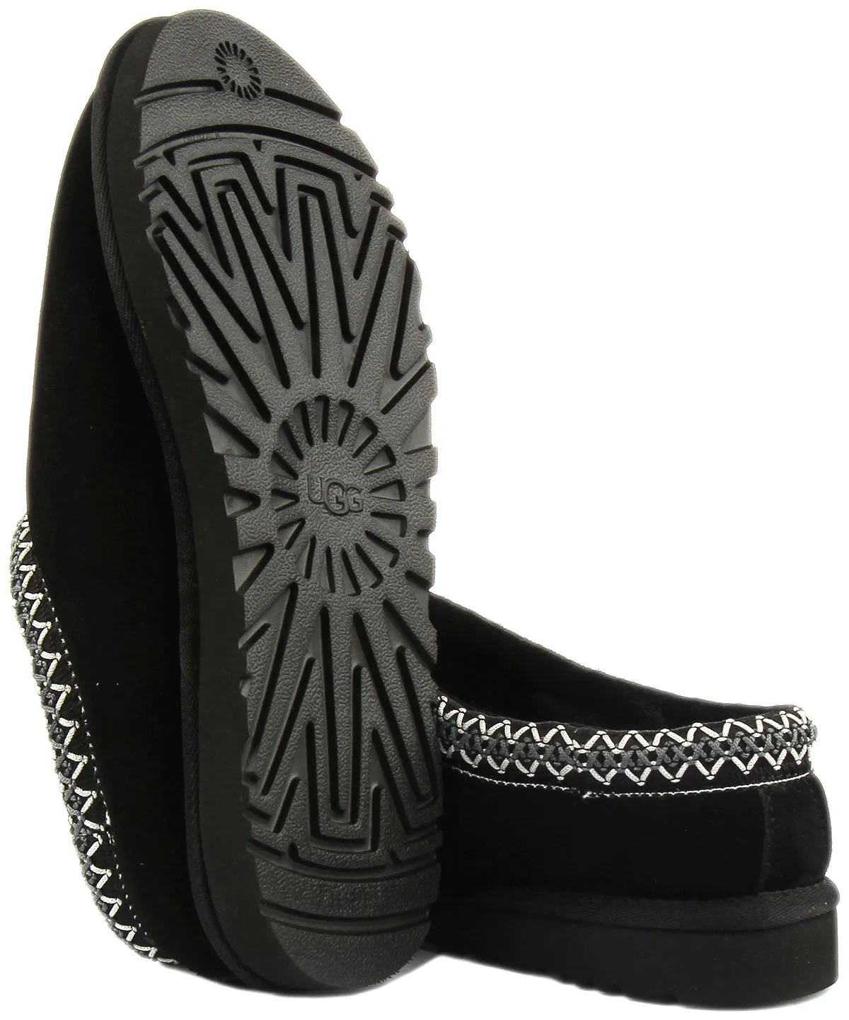 Ugg Tasman Pantuflas de exterior de ante trenzado para hombre en castaña