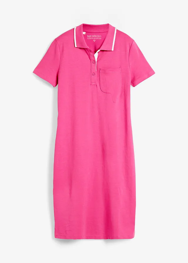 Vestido tipo polo Pink lady/blanco