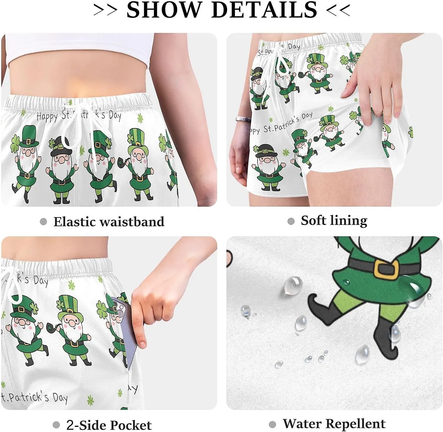 Women's Athletic Shorts Workout Running Gym Quick Dry Liner Shorts with Pockets4-Ggb55